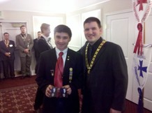 Tony receiving award from Texas State Master Councilor Aaron Ingersoll